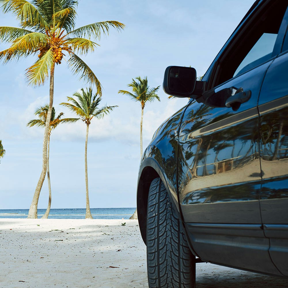 Car parked by New Smyrna Beach
