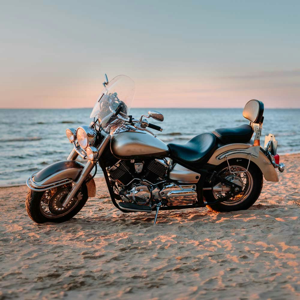 motorcycle on beach
