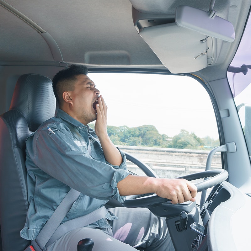Yawning truck driver