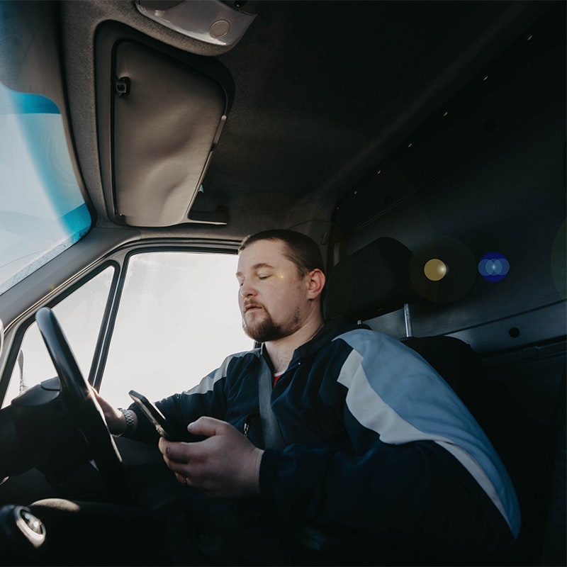 Truck driver texting