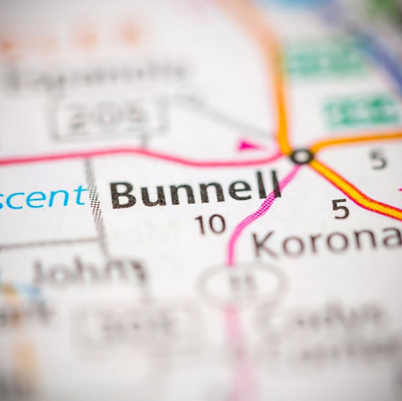 Bunnell on map