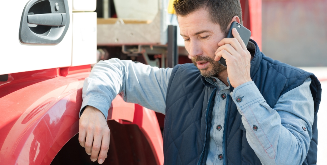 Truck driver calling personal injury lawyer