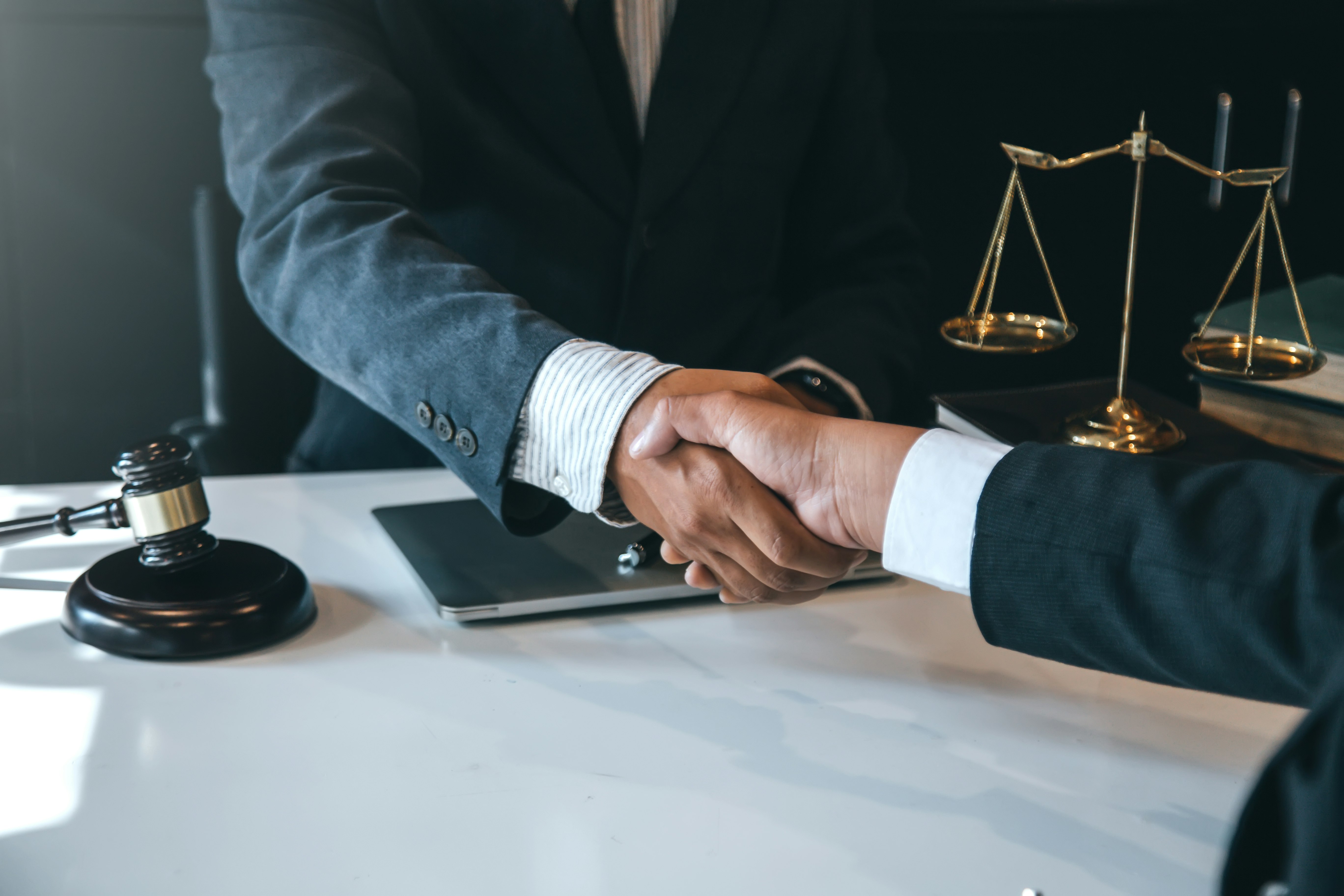 lawyer shaking hands