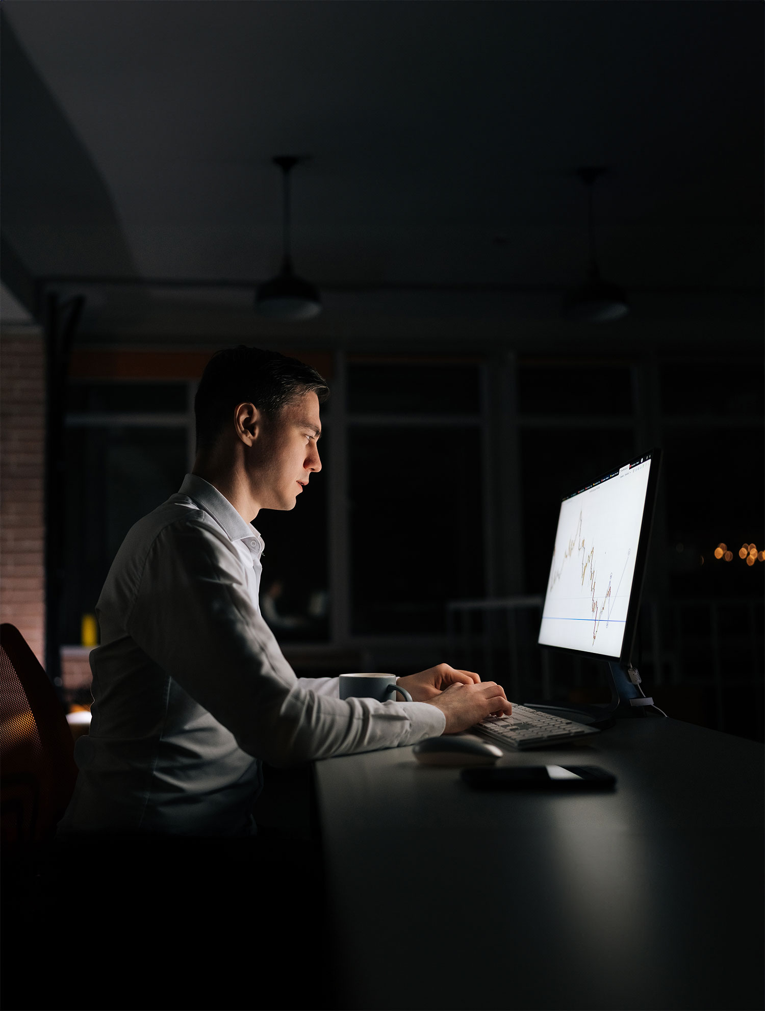 man working on a computer