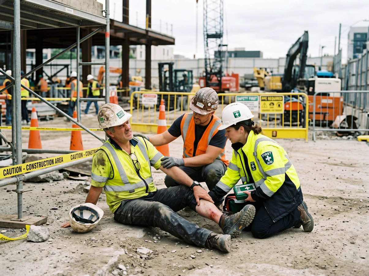 Man injured on a construction site