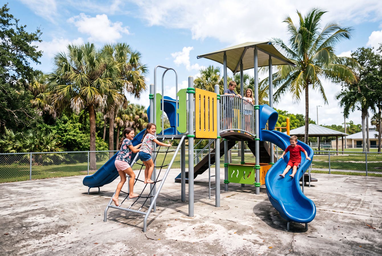 children playing on playground