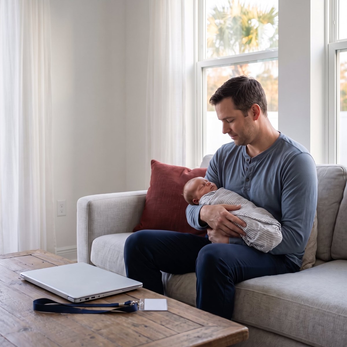 Man holding baby