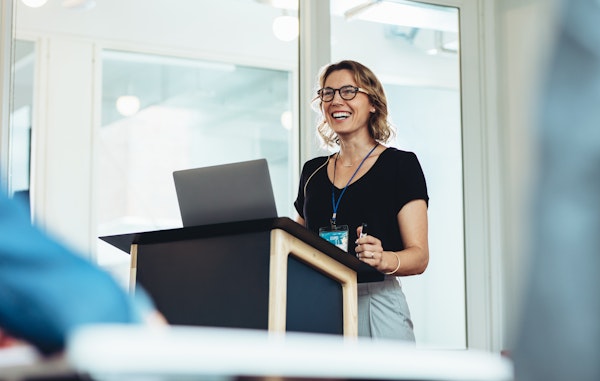 Woman giving a speech