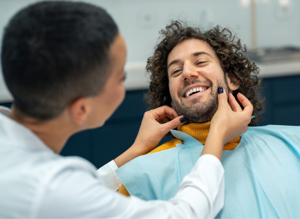 Lumineers patient in the exam chair