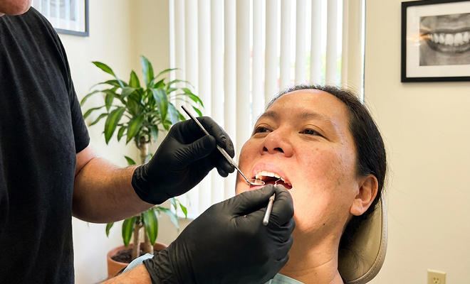 patient getting an exam