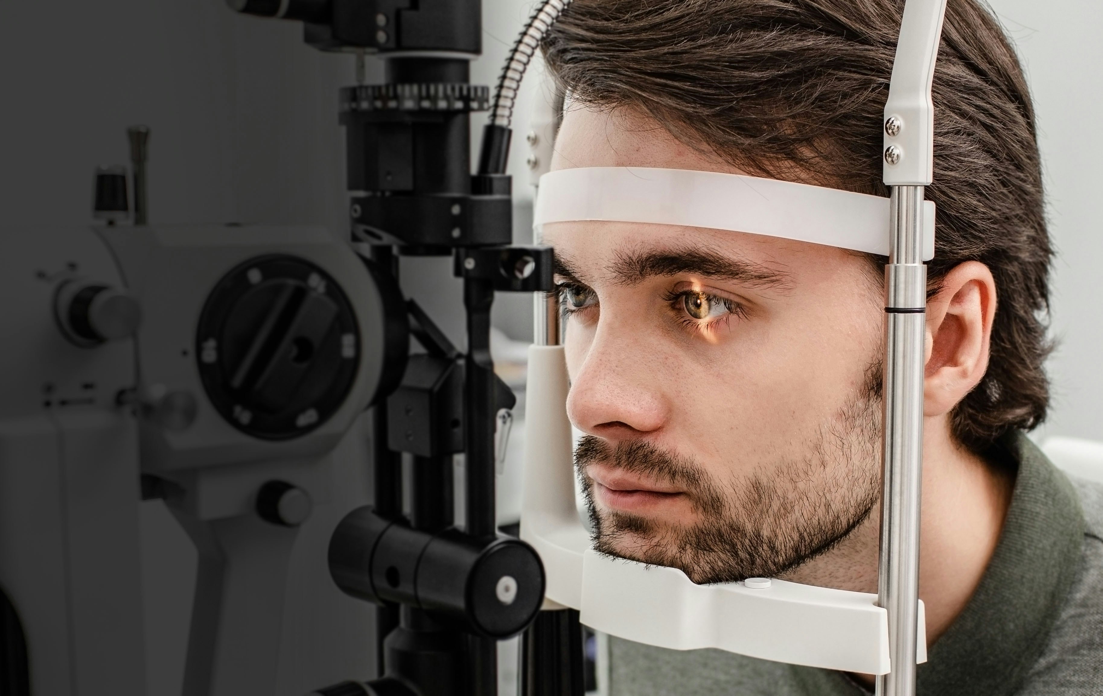 Man receiving eye exam