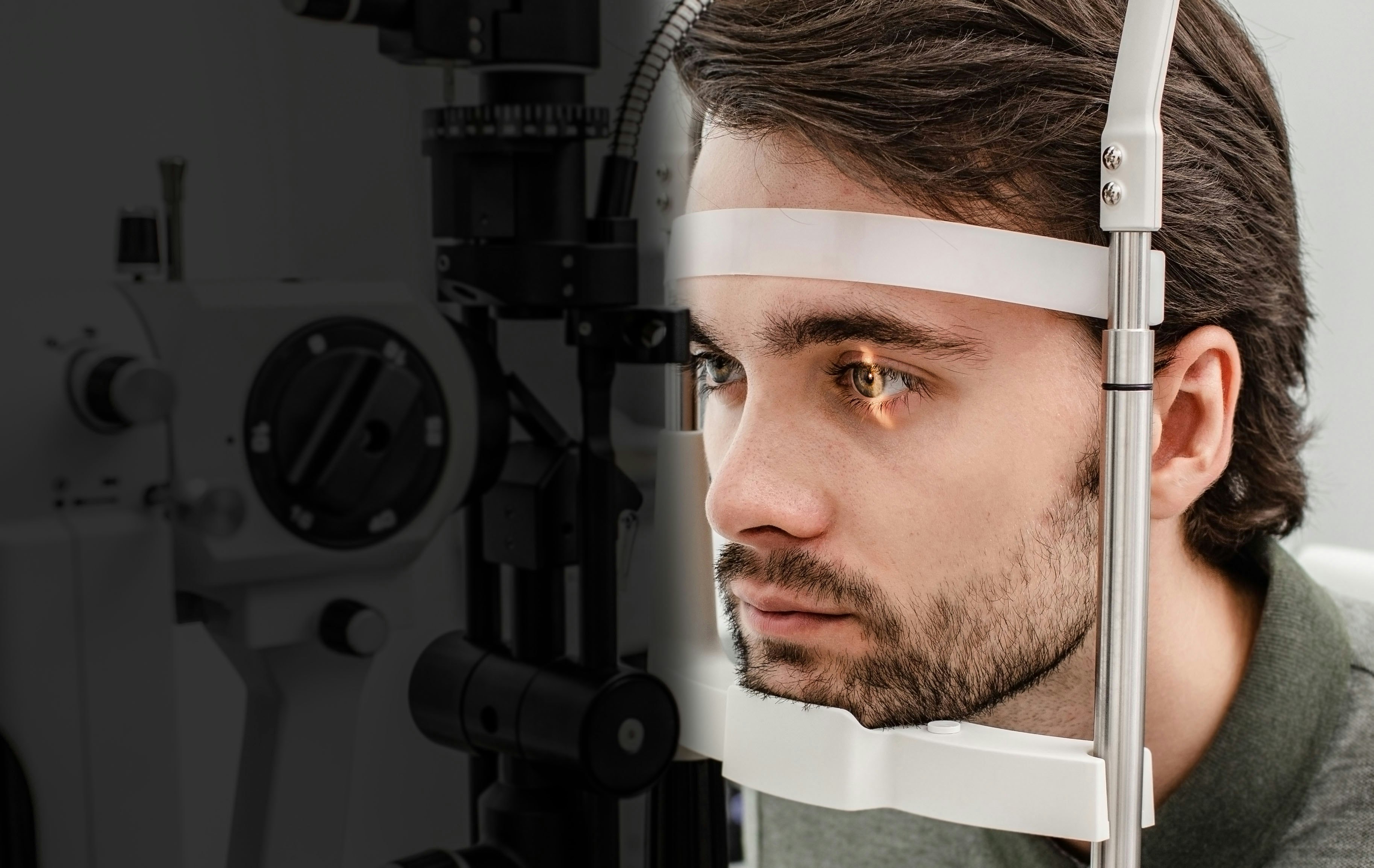 Man receiving eye exam