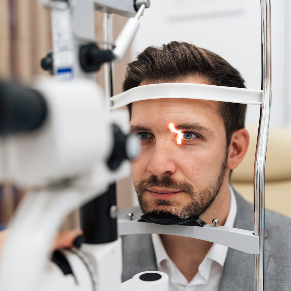 Man getting an eye exam