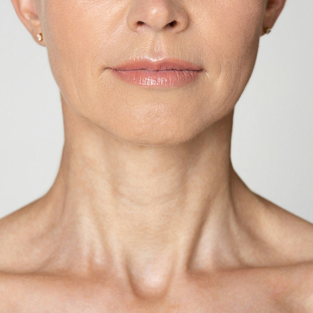 woman lower face and neck