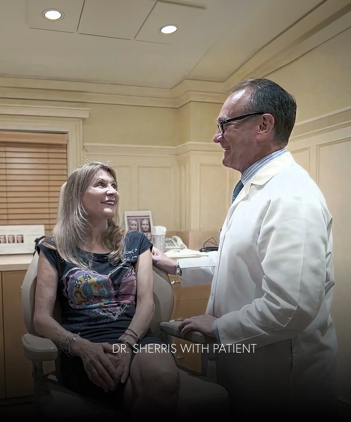 Dr. Sherris speaking with a patient