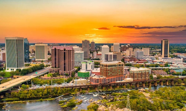 aerial view of Richmond, Virginia