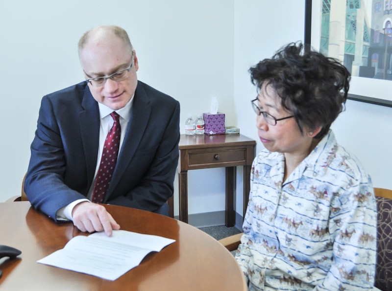 Our lawyer with a client