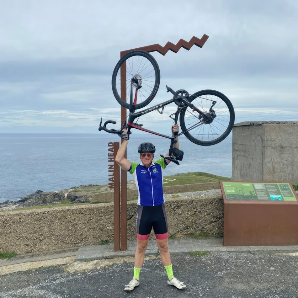 Mr. Silverman with bicycle