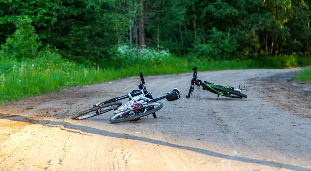 Two fallen bikes