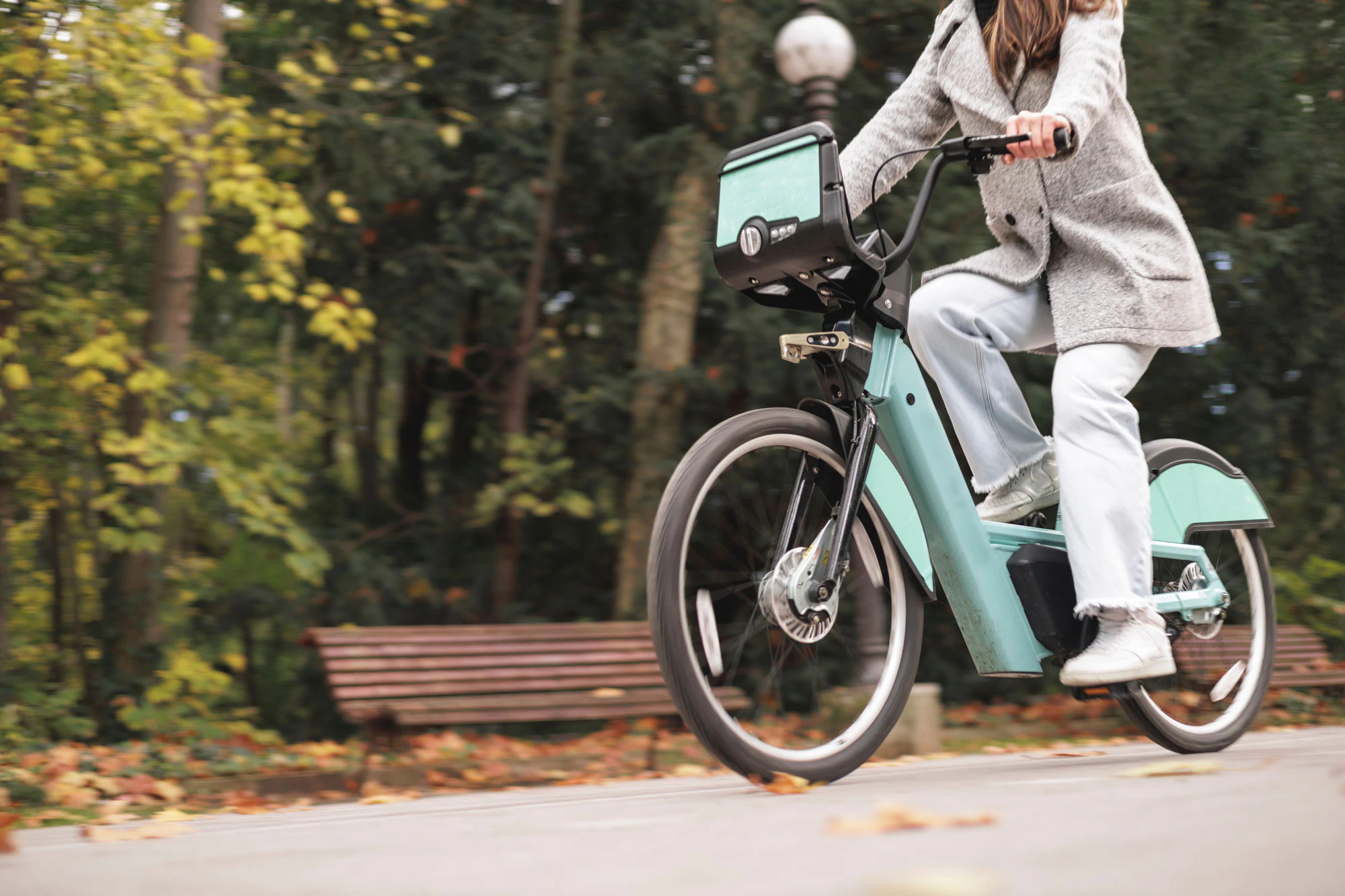 Person riding an electric bike