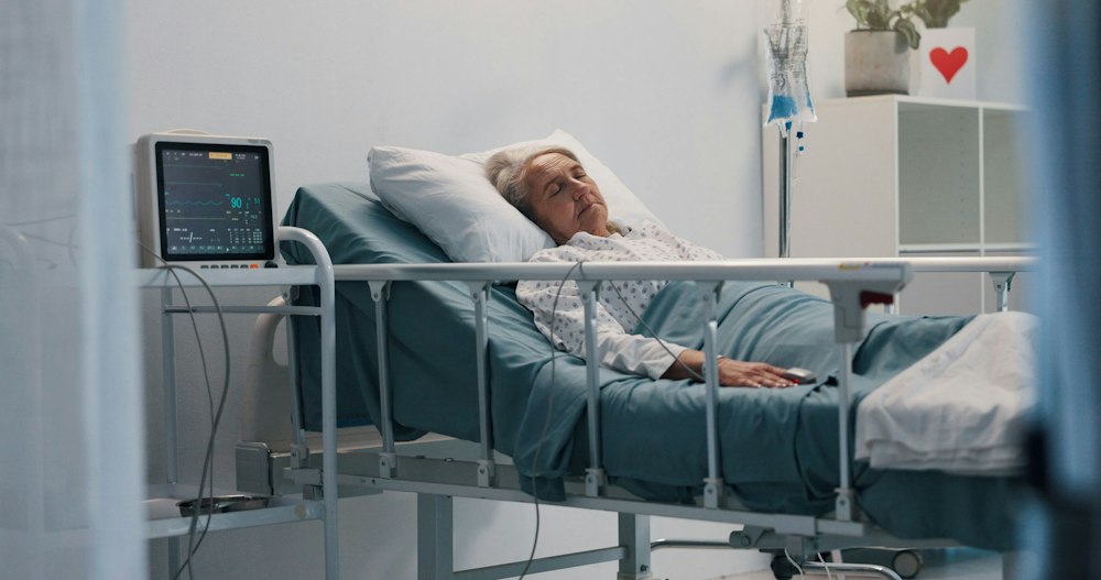 woman in hospital bed