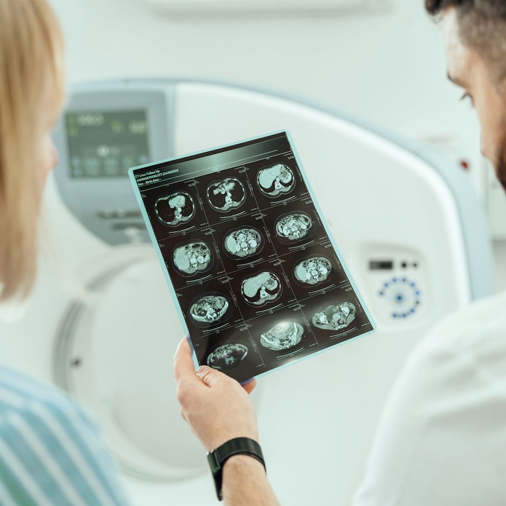 doctor looks at x-rays