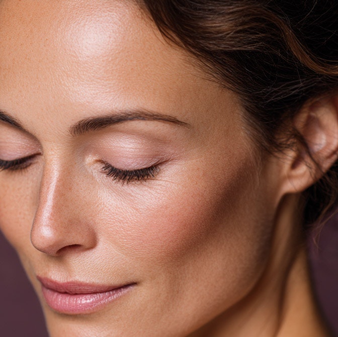 Beautiful woman after eyelid surgery