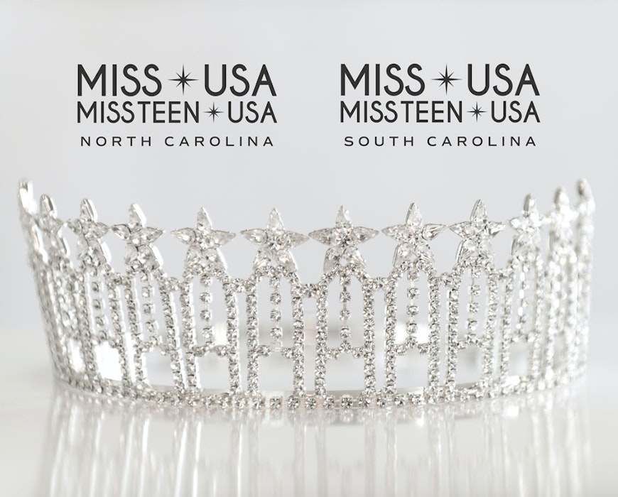 Miss USA Missteen USA North Carolina and Miss USA Missteen USA South Carolina logos over a crown