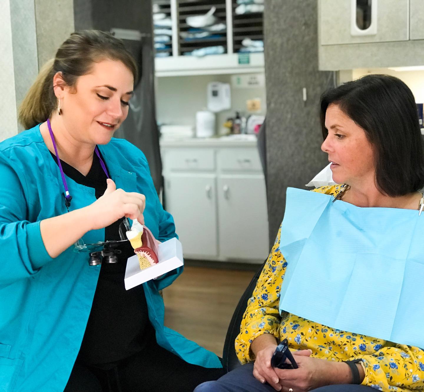 Patient viewing dental model