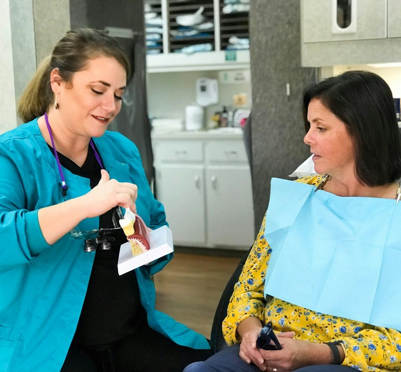 hygienist and patient