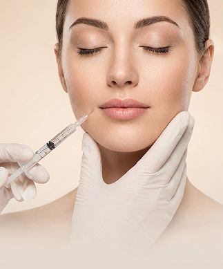 Woman receiving injection