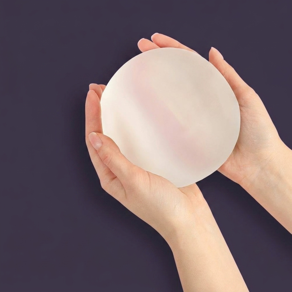 hand holding silicone Implant