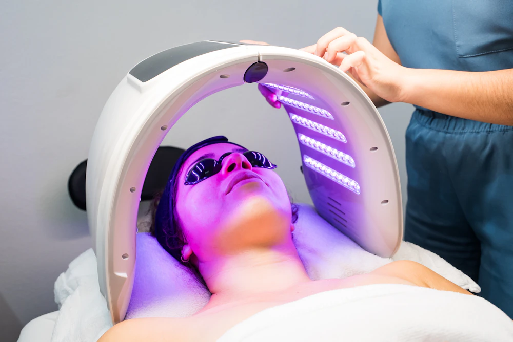 light-based facial treatment