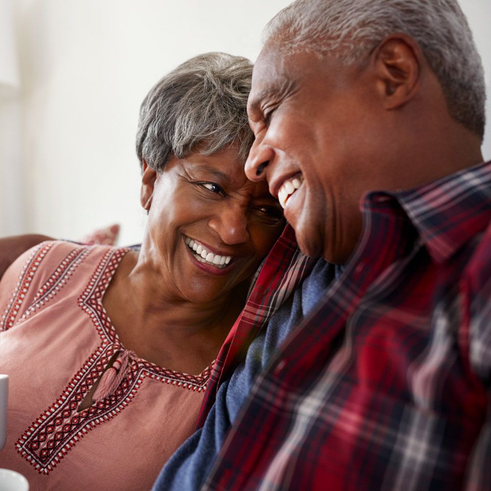 Older couple smiling