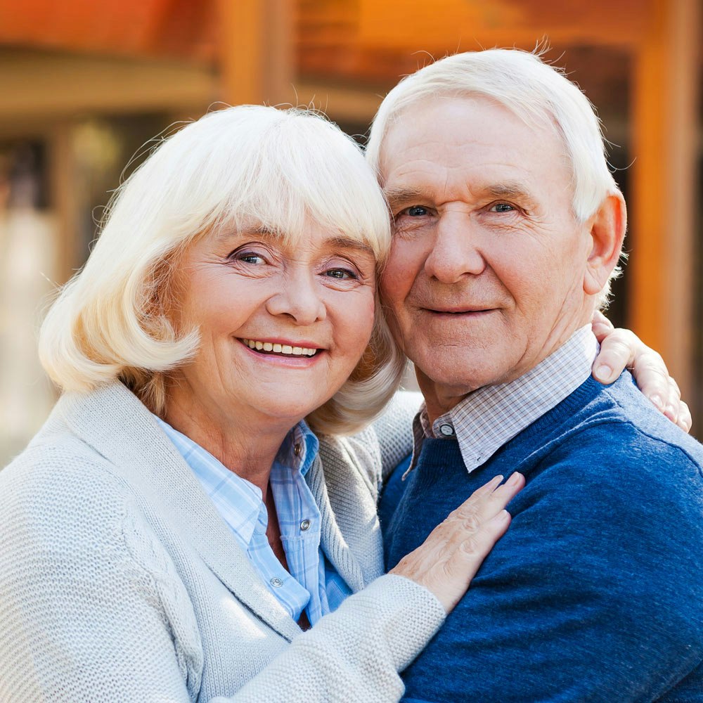 Smiling mature couple
