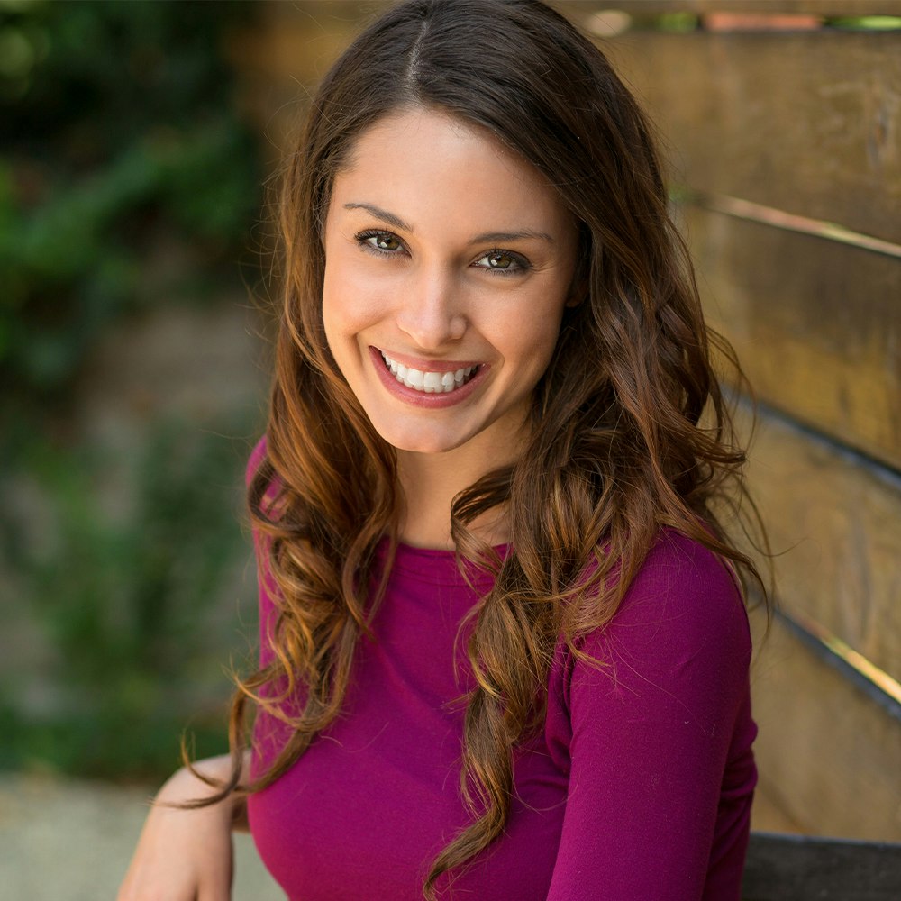 woman trying in veneers