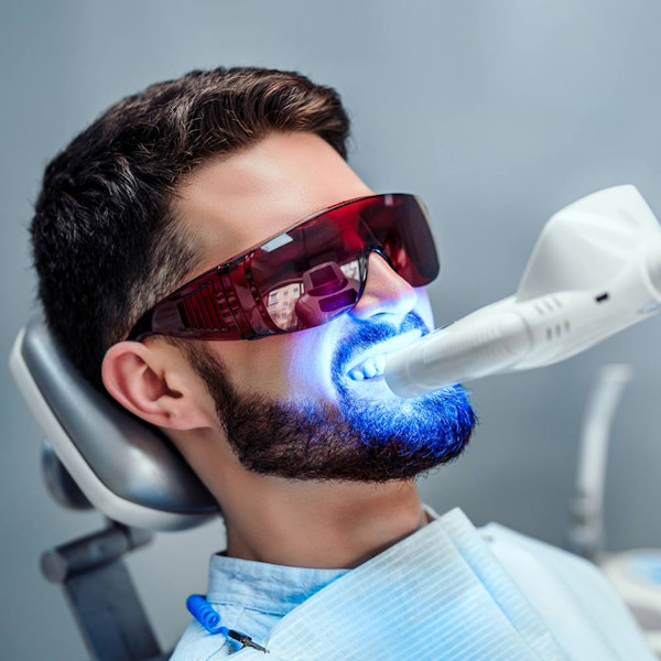 Man getting teeth whitening
