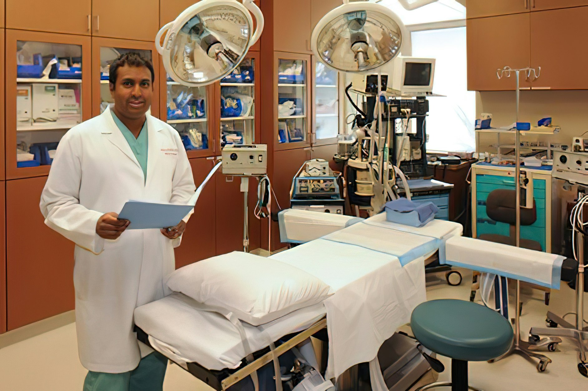 Dr. Rumalla in surgery room