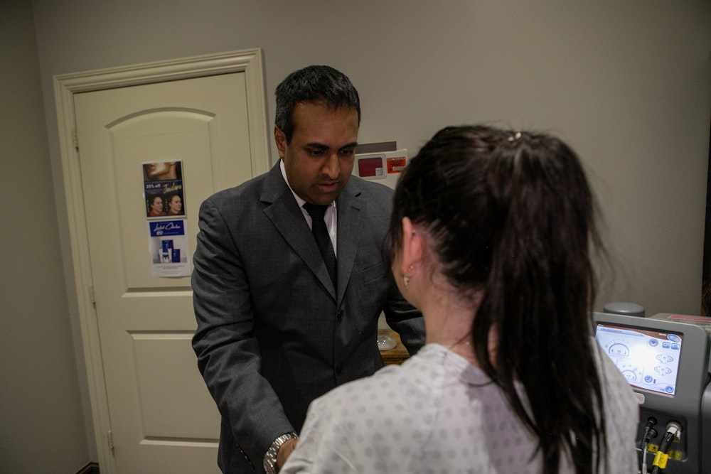 Dr. Rumalla meeting with a patient