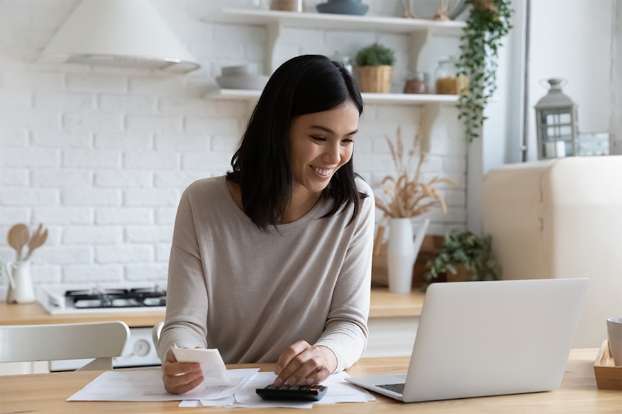 woman reviewing costs