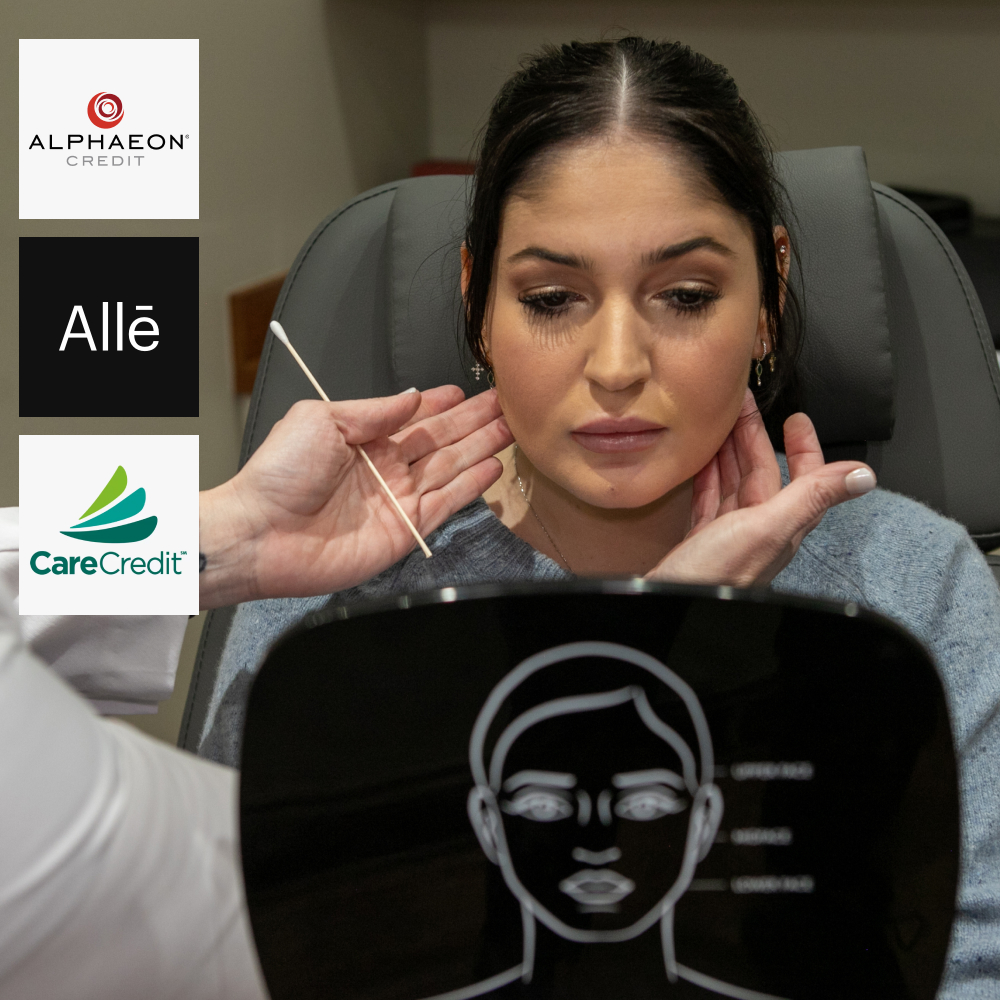 Woman checking botox treatment