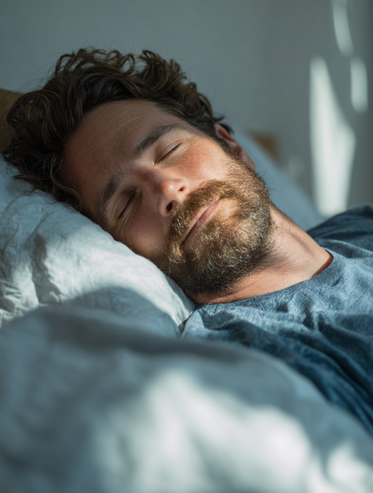 Man peacefully sleeping