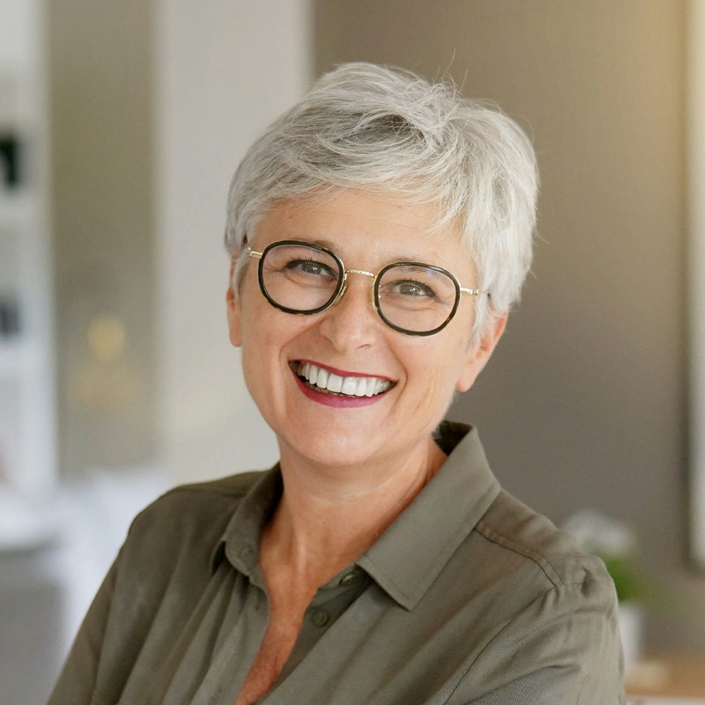 Happy mature woman smiling