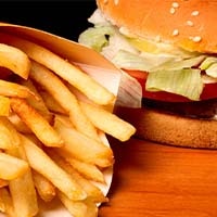 Hamburger and french fries