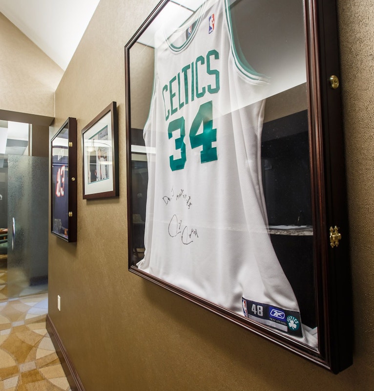 signed and framed Celtics Jersey