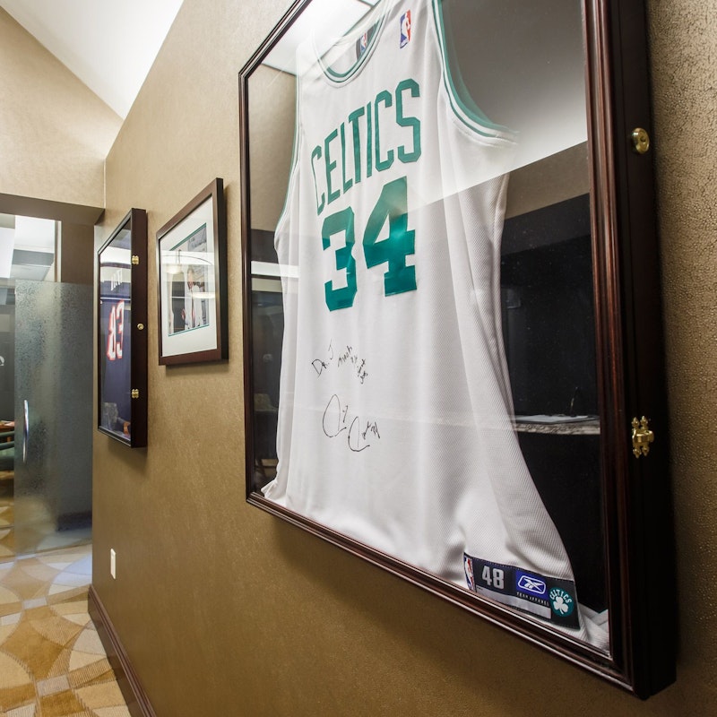 signed and framed Celtics Jersey