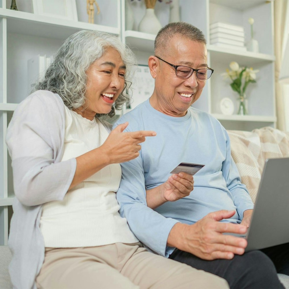 Couple making an online payment