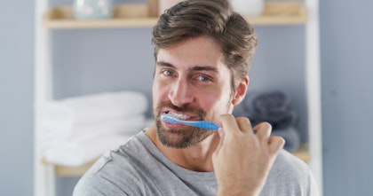 Man brushing his teeth