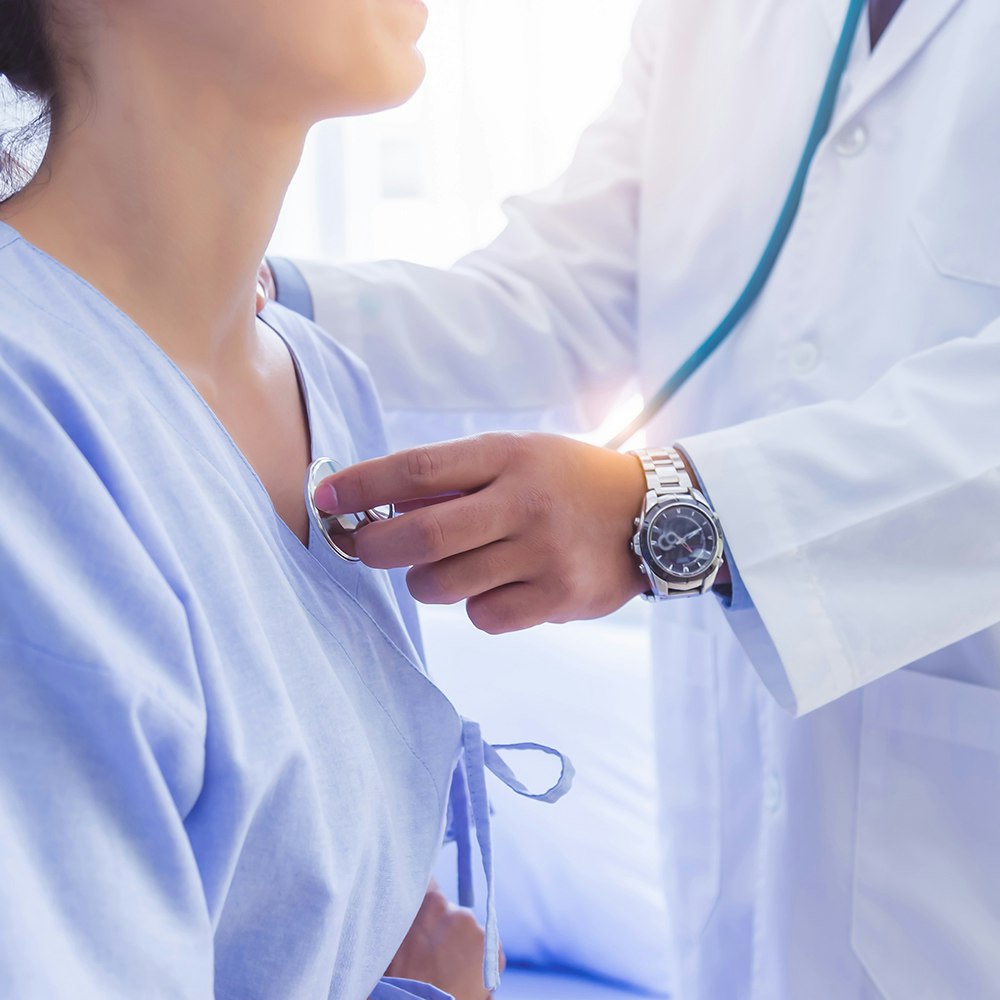 Woman undergoing ultrasound
