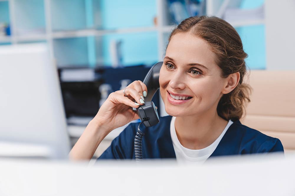 receptionist answering phone